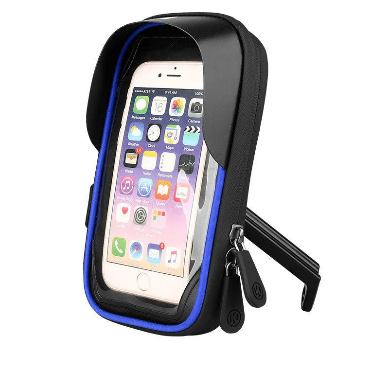 Waterproof bicycle phone mount with TPU touch screen on handlebars