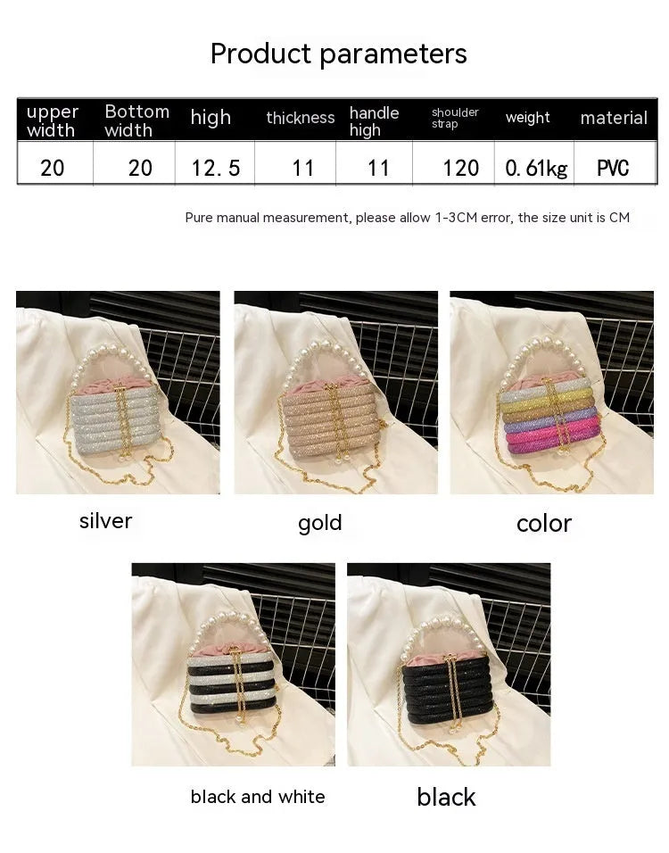 Women's soft PU crossbody bag with beaded decoration in European retro style, showing interior zipper compartment