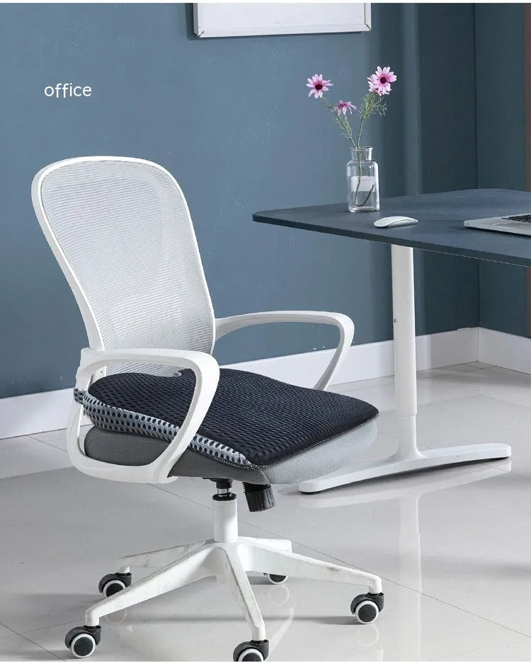 Memory foam car and office chair cushion with fixed attachment strap