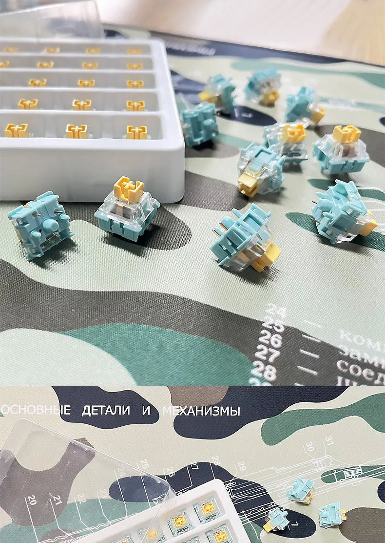 Tiger Mo Sea Salt Lemon PRO Mute mechanical keyboard switches set of 36 pieces