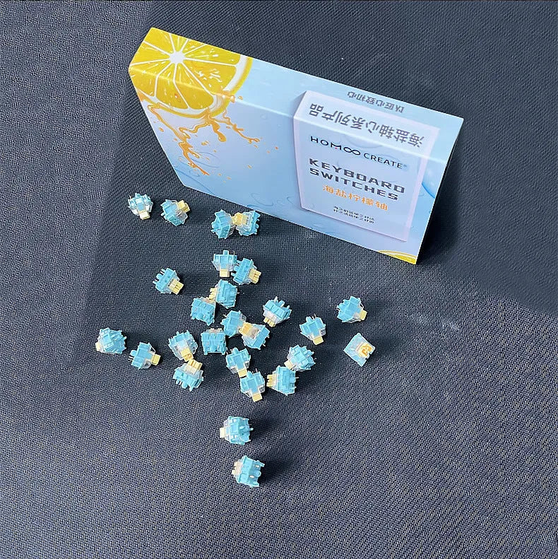 Tiger Mo Sea Salt Lemon PRO Mute mechanical keyboard switches set of 36 pieces