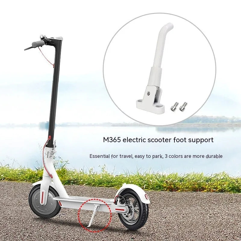 Aluminium alloy electric scooter foot brace replacement kit in black, white, and grey colours with screws and hex wrench