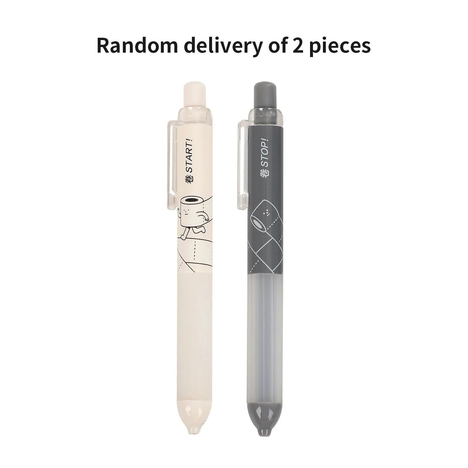 White and black 0.5mm automatic pencils with cloud grip design on plastic body