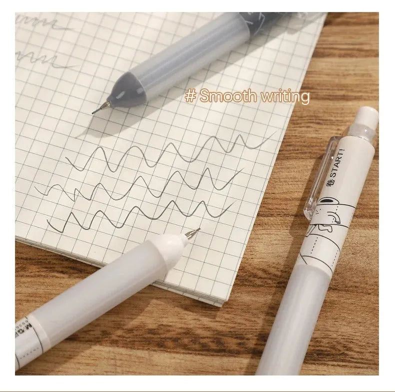 White and black 0.5mm automatic pencils with cloud grip design on plastic body