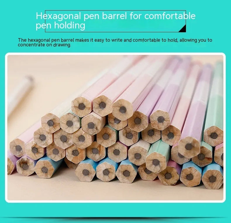 Basswood six-angle thermal transfer pencils in bulk 50-piece barrel packaging