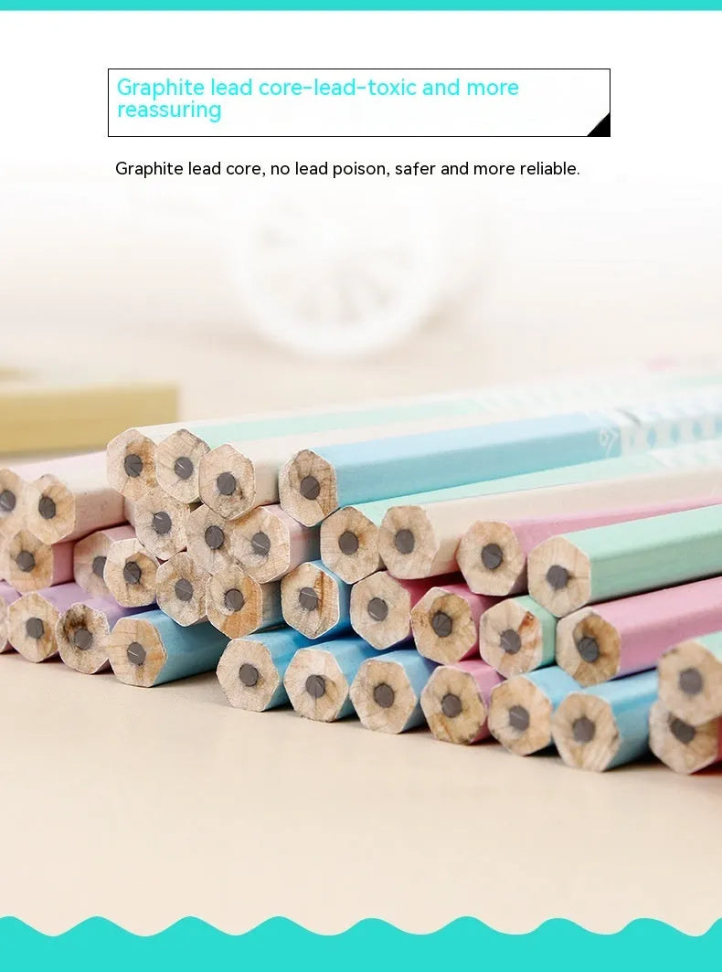 Basswood six-angle thermal transfer pencils in bulk 50-piece barrel packaging