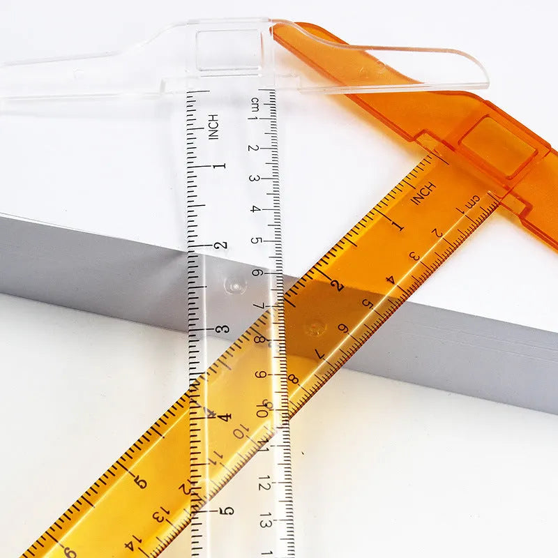 30cm T-shaped plastic ruler for student design art supplies in transparent or orange yellow