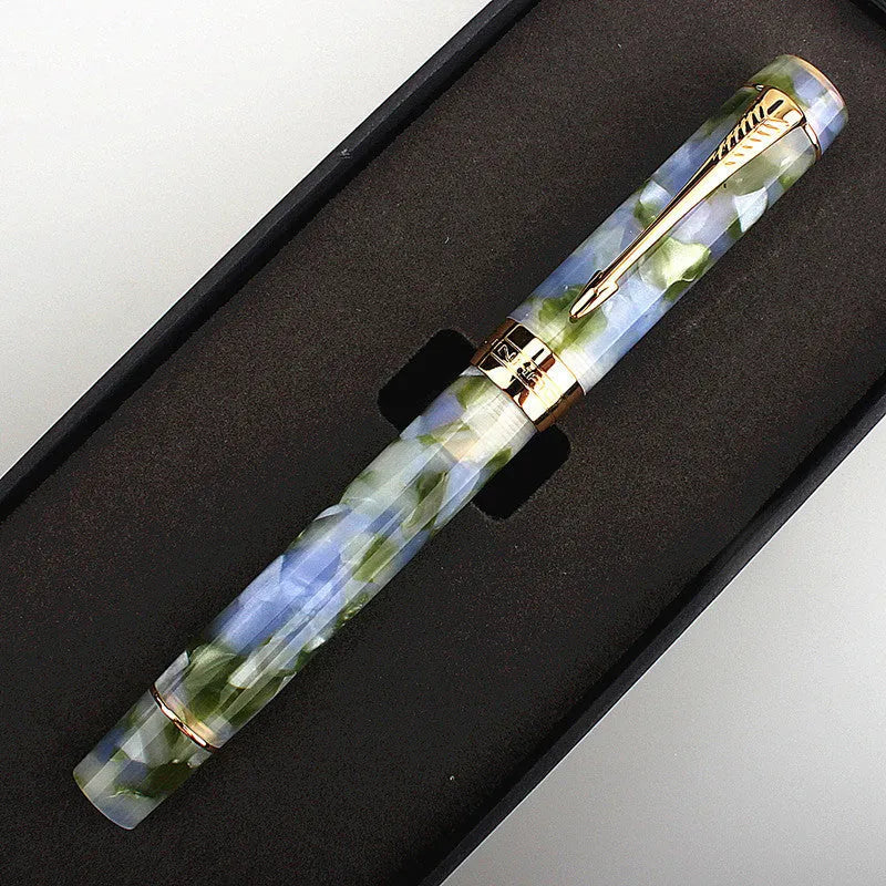 Deep bath green metal ballpoint pen showing three tip size options: 0.5mm, 0.7mm and 1.0mm