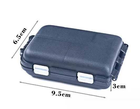 Plastic fishing tackle storage box with 10 grid compartments for organising small fishing accessories