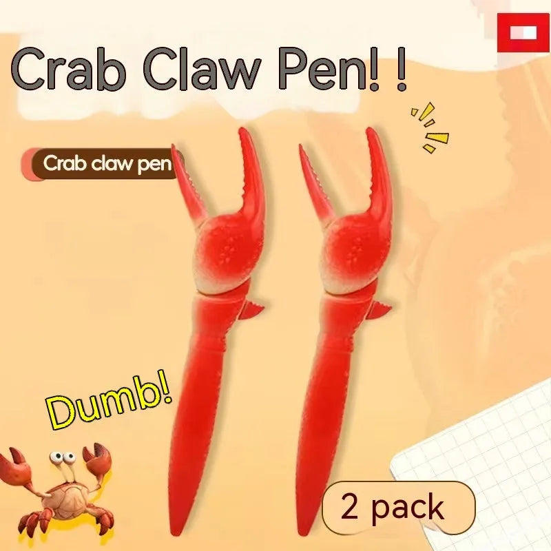 Crab-shaped novelty ballpoint pen with interactive metal pressing can clip mechanism