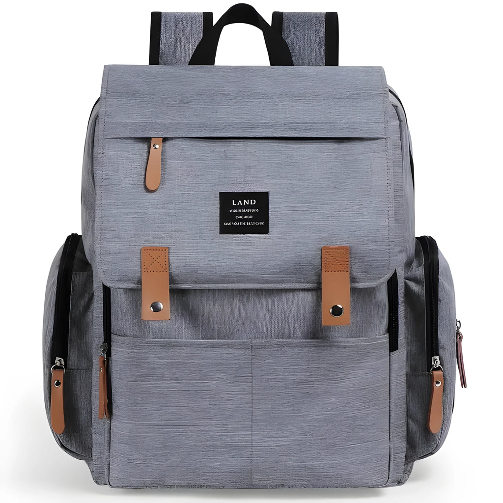 LAND Mommy large capacity diaper backpack in Oxford cloth with backpack straps and changing mat