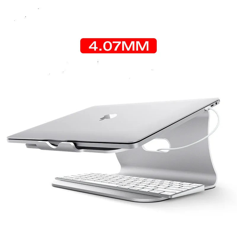 Silver grey aluminium notebook cooling bracket with rotary ventilation design