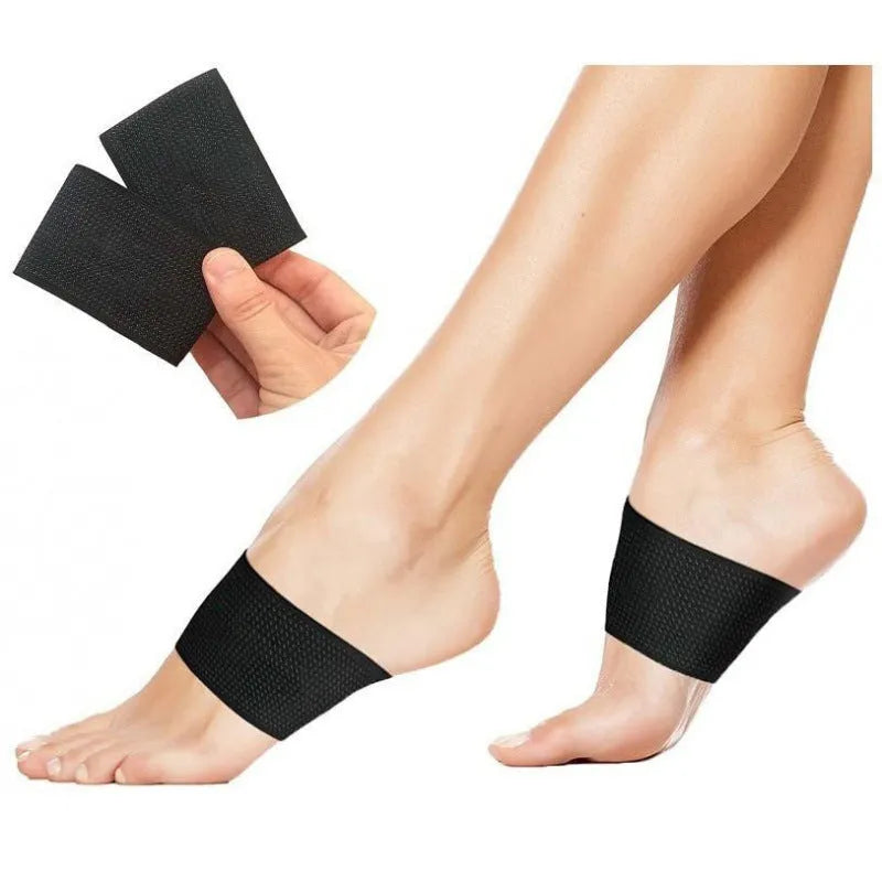 Elastic arch support foot bandage with heart-shaped padding for flat foot conditions