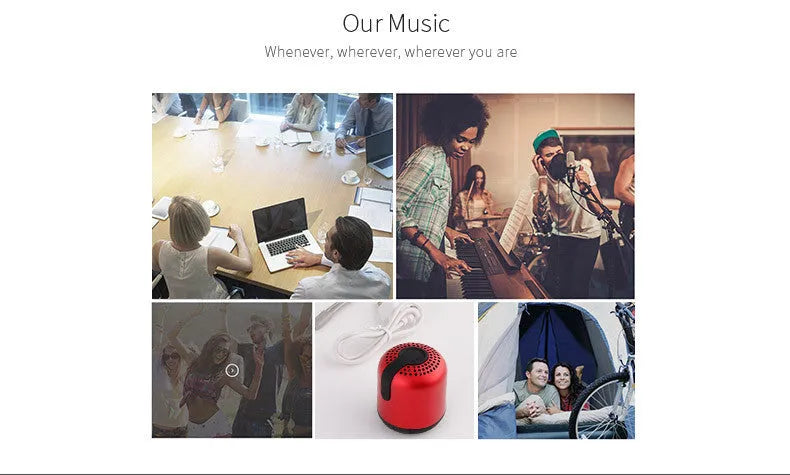 Hieha XQ11 cylindrical mini portable Bluetooth speaker in silver colour on a table.