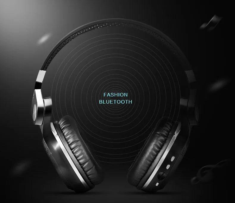 Black Bluetooth headset with head-mounted design and card plug-in configuration