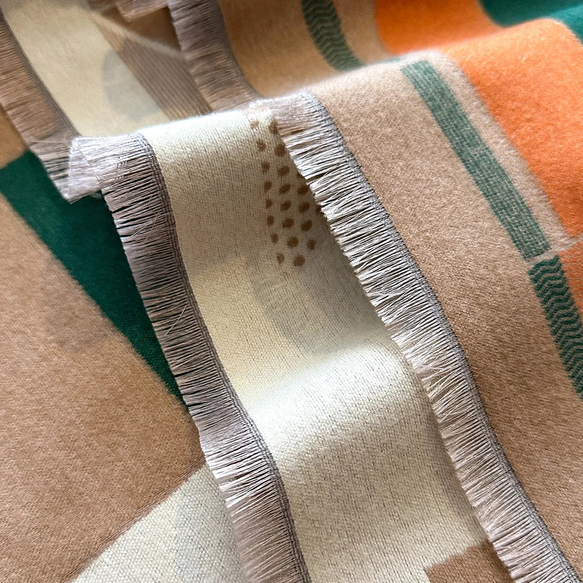 Imitation cashmere scarf shawl in various colours showing 185x65cm dimensions