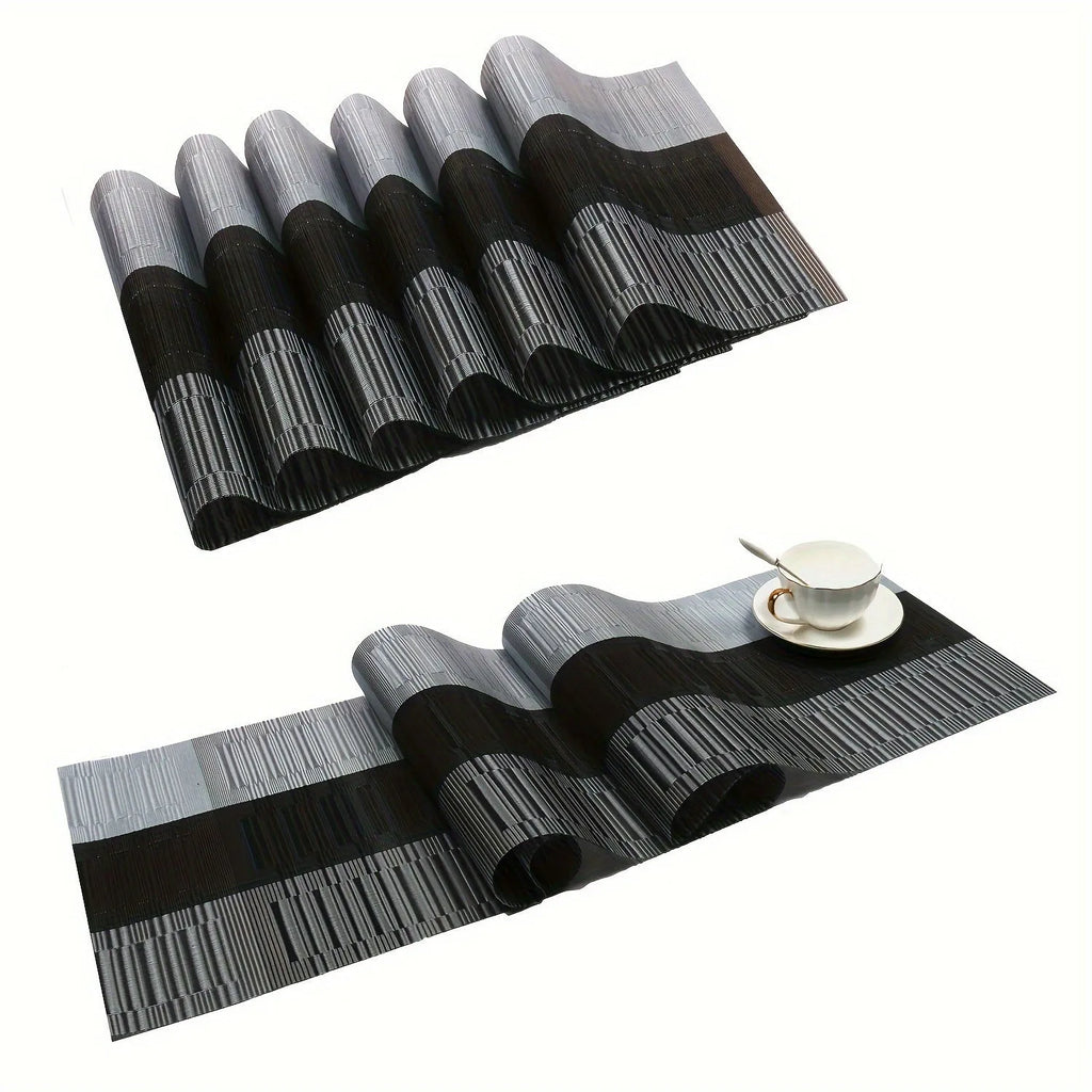 PVC non-slip sink mat in gradient bamboo colour on kitchen counter