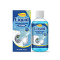 237 ml bottle of liquid washing machine cleaner on a white background