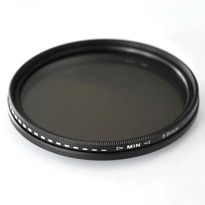 Multi-diameter ND camera filter set with graduated dimming mirrors for 37mm to 95mm lenses