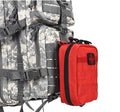 Army green tactical nylon medical pouch with Velcro strap, dimensions 15cm by 21cm by 11cm.