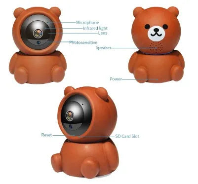Bear Camera 1080P WiFi wireless security camera with auto tracking and infrared night vision