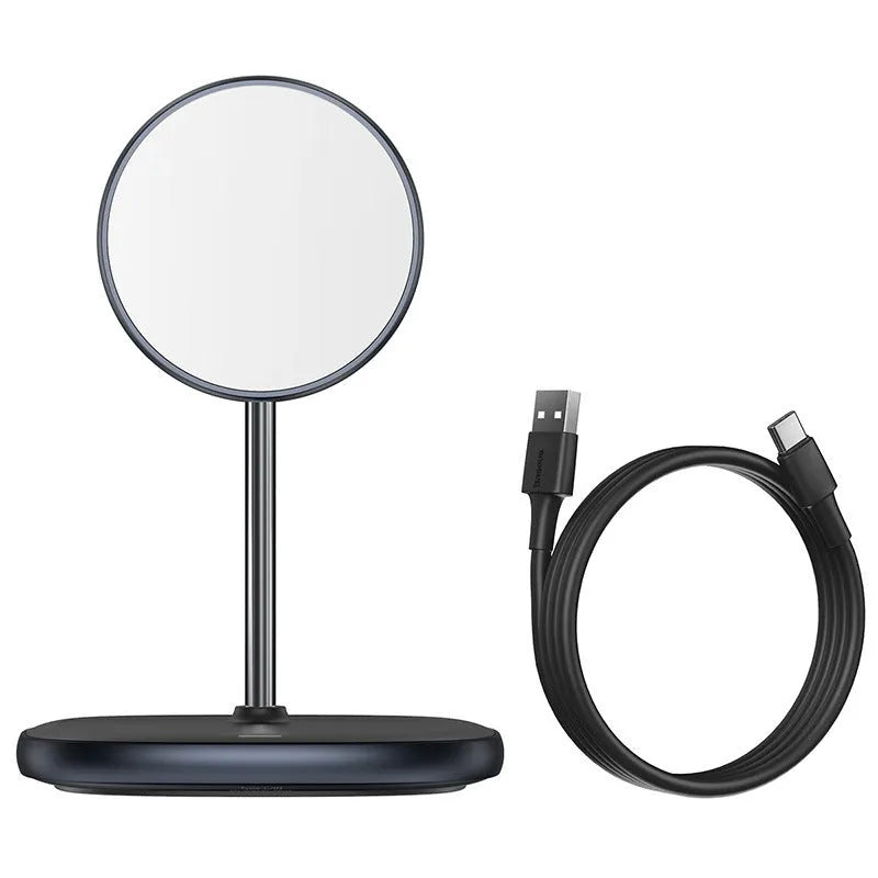Swan Magnetic Desktop Stand Wireless Charger for iPhone 12 in black or white