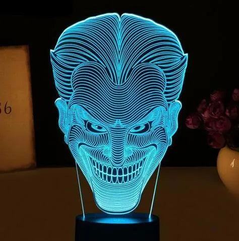 USB-powered 3D LED lamp with seven colour options and touch control on acrylic base