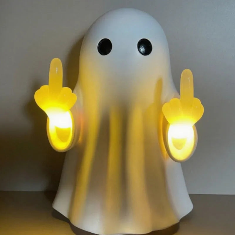 White ghost statue night lamp with modern design for Halloween decoration