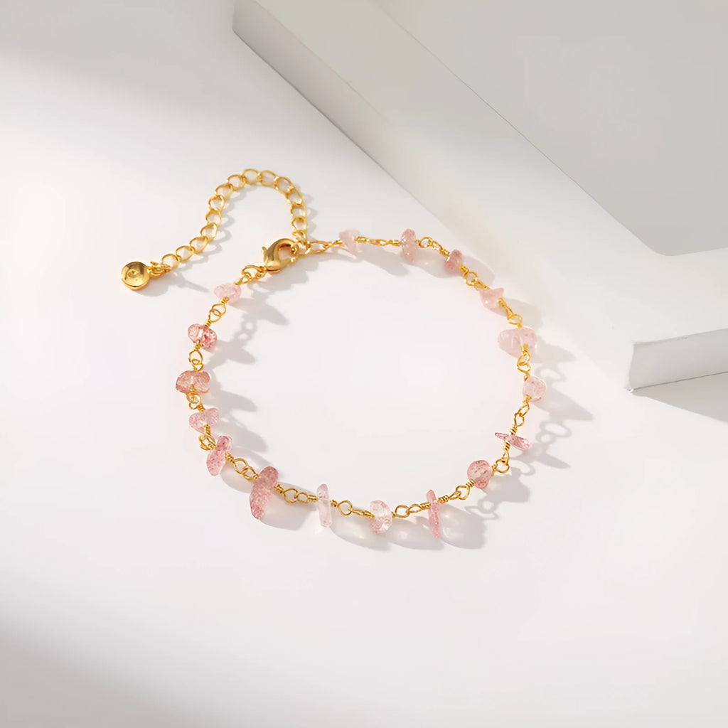 Irregular natural gravel turquoise bracelet with geometry shape and crystal accents on 18K copper