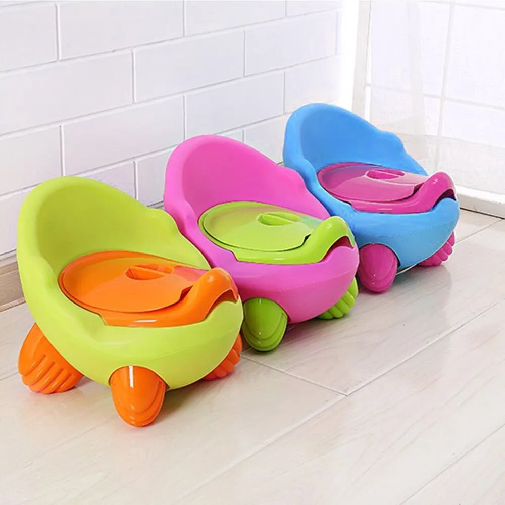 Dandan cartoon-themed toddler training toilet potty chair in a choice of six colours.