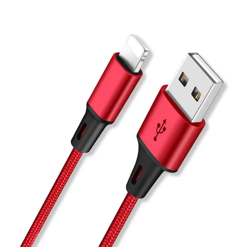 Braided 3-in-1 universal USB charging cable with aluminium connectors in multiple colours