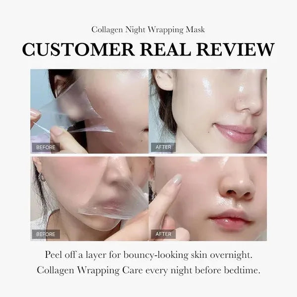 75ml collagen night face mask with application brush for firming and hydration