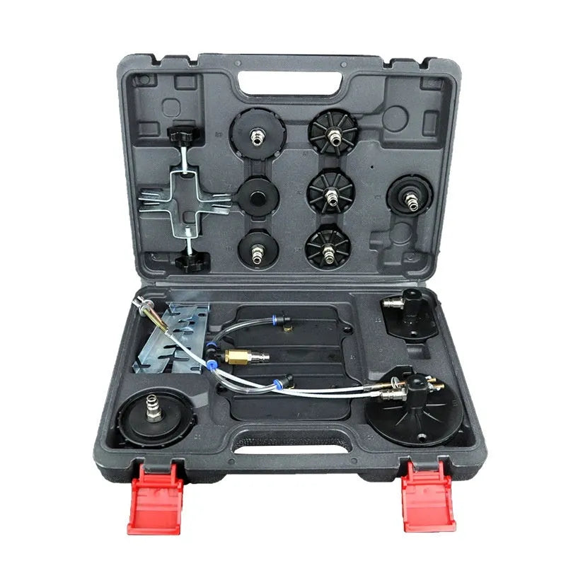 Pneumatic brake fluid replacement machine with 10 litre tank, pressure gauge and manual regulator