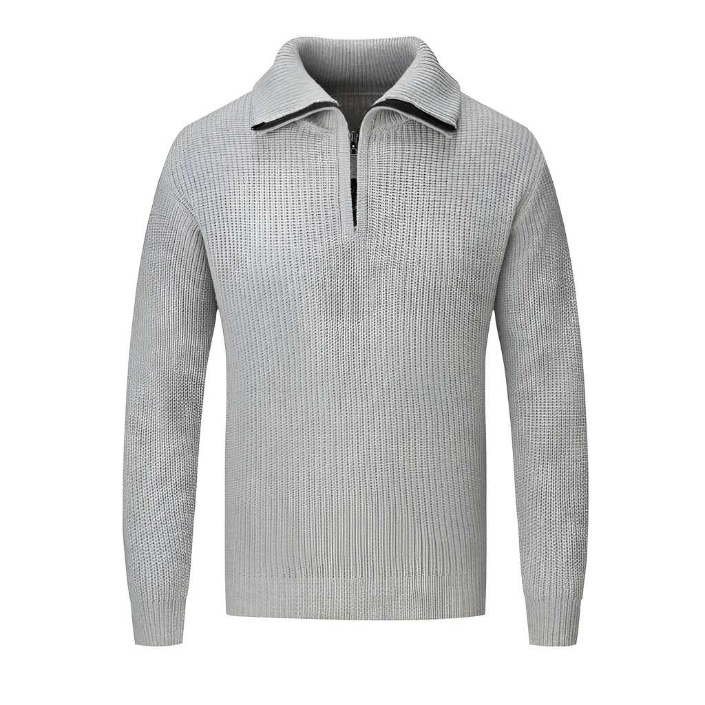Men's slim fit solid colour pullover sweater for autumn and winter leisure wear