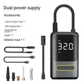 Handheld wireless digital display car tyre inflator with LED light and connection cables