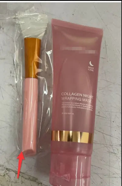 75ml collagen night face mask with application brush for firming and hydration