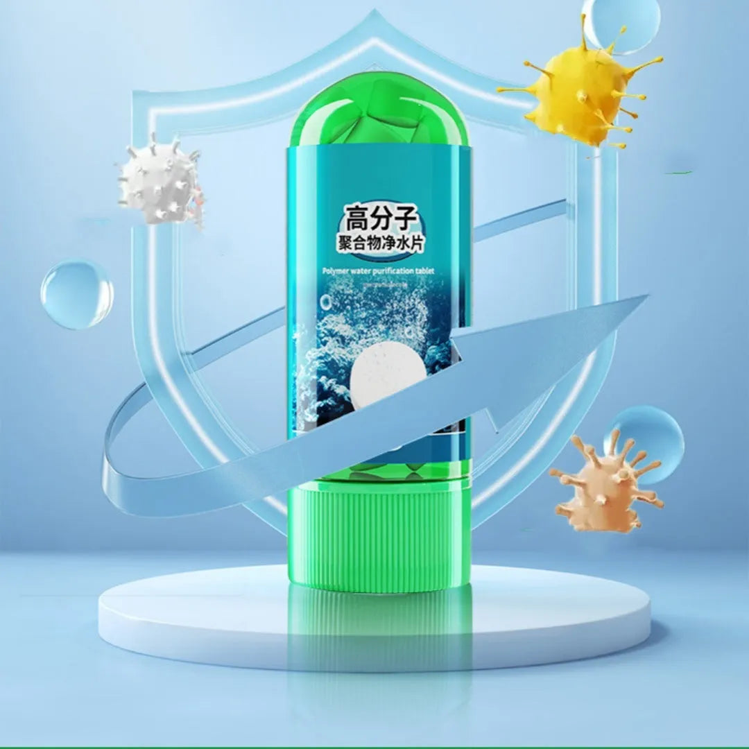 Bottle of 35 polymer fish tank water purification tablets for deodorizing tropical and cold water ornamental fish tanks