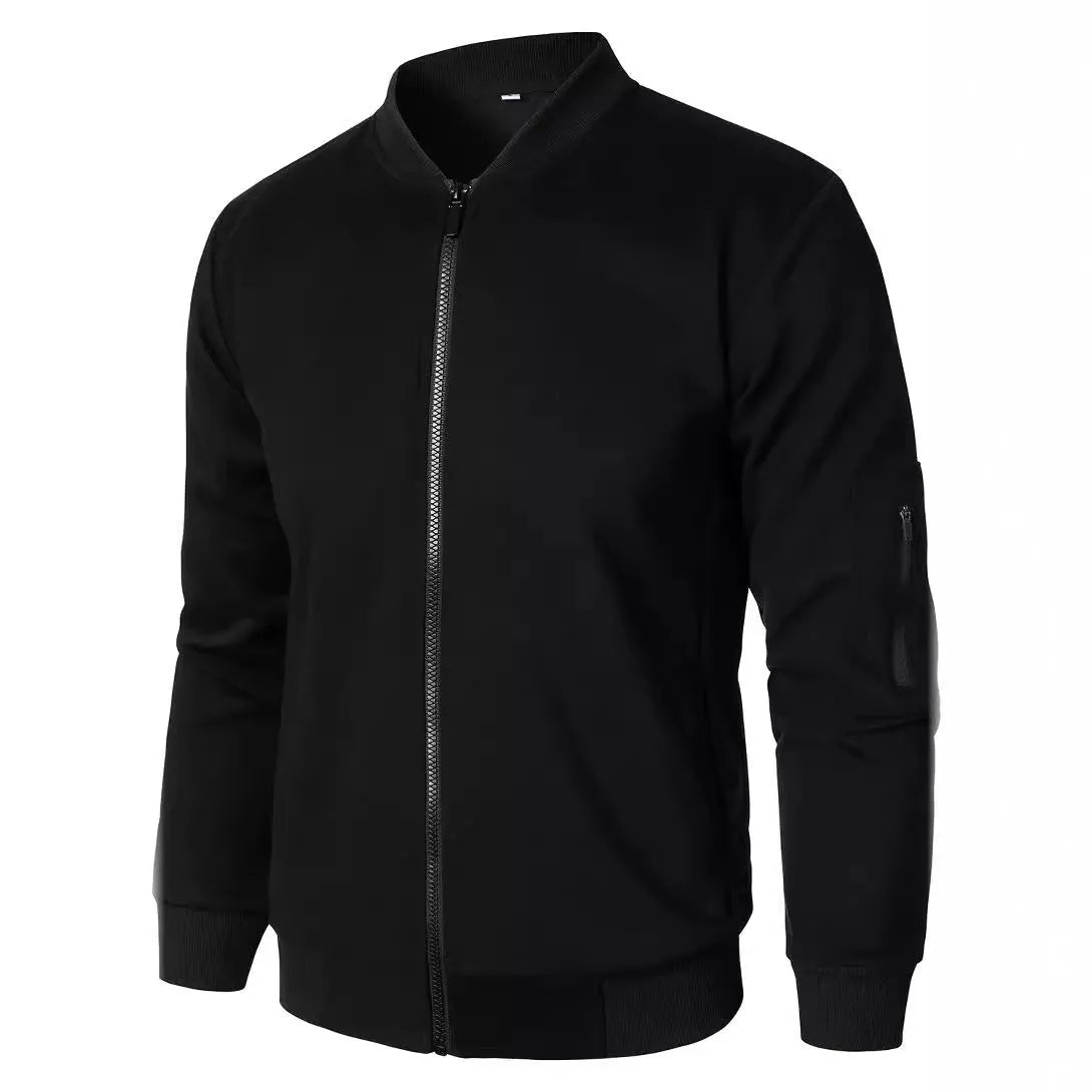 Men's loose fit knitted jacket in a business casual style, shown in a selection of colours.