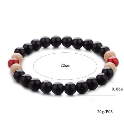 Natural stone bead bracelet with lava stones for essential oils on wrist