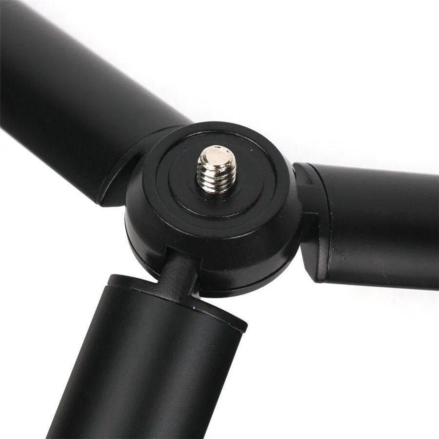 Black aluminium mobile phone tripod with handheld stabiliser for Apple iPhone compatibility