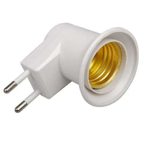 White E27 wall plug screw lamp holder with switch for AU EU or US sockets