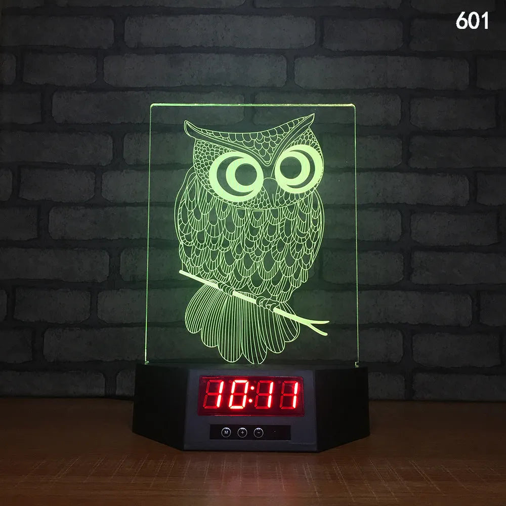 3D blue dolphin LED table night light with remote control on wooden surface