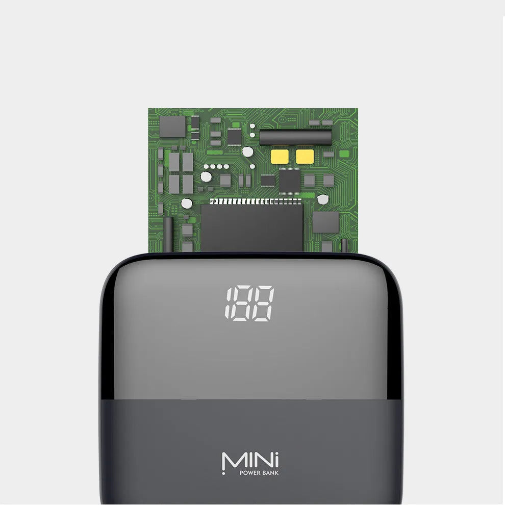 10000mAh Android portable power bank with digital display and dual USB ports in plastic casing
