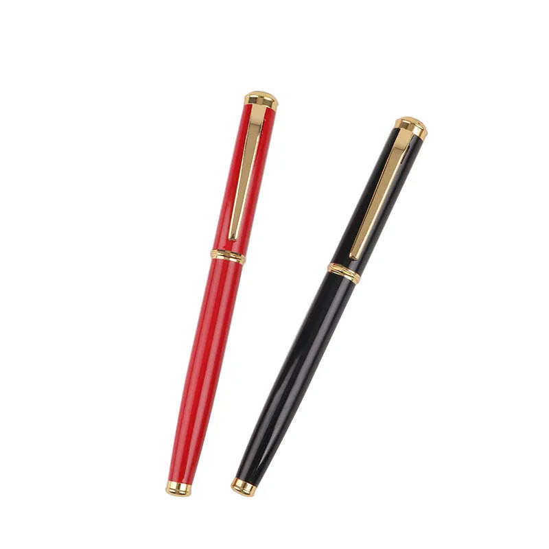 Red and black metal fountain pens with 0.5mm Yijin nibs for business writing