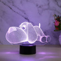 3D illusion dog desktop lamp glowing in multiple colours with USB and battery power options