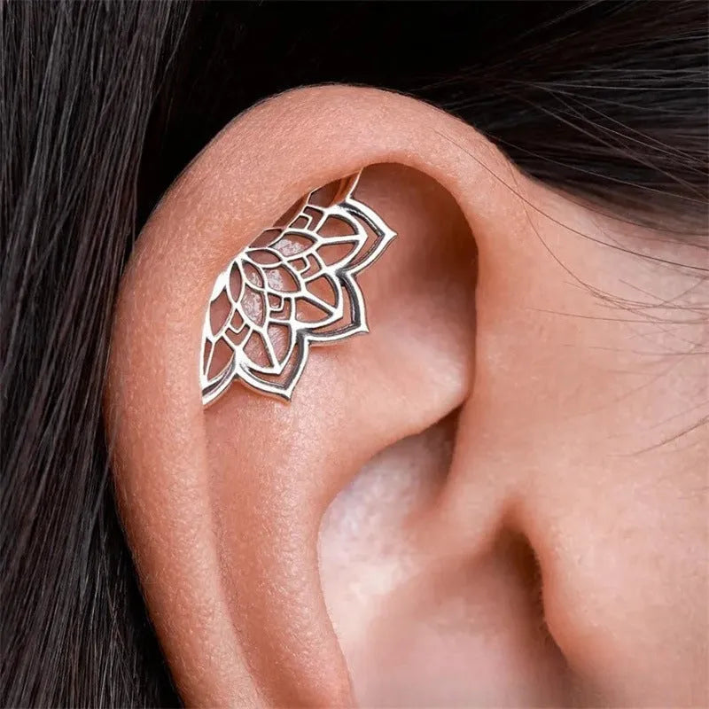 Spider web stud earrings with geometric mesh design in gold and silver electroplated finishes