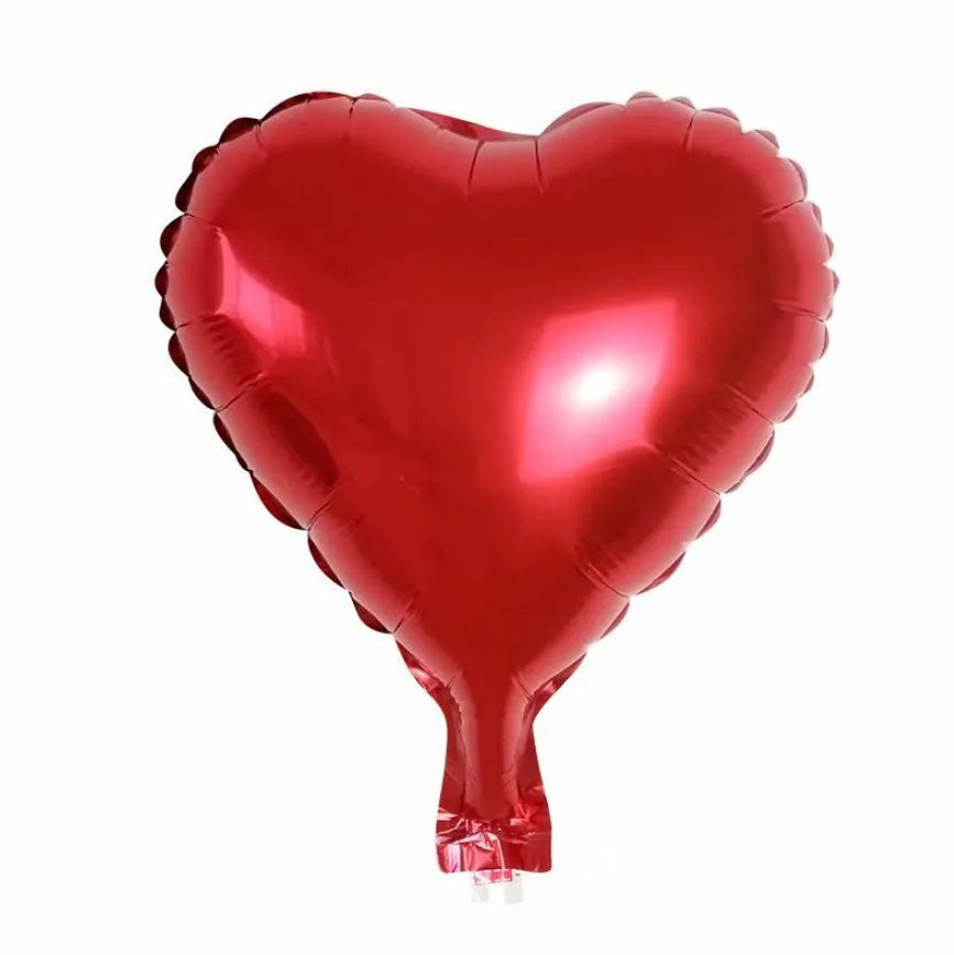 Peach heart shaped aluminum foil balloons in metallic colours, 10 inch and 5 inch sizes