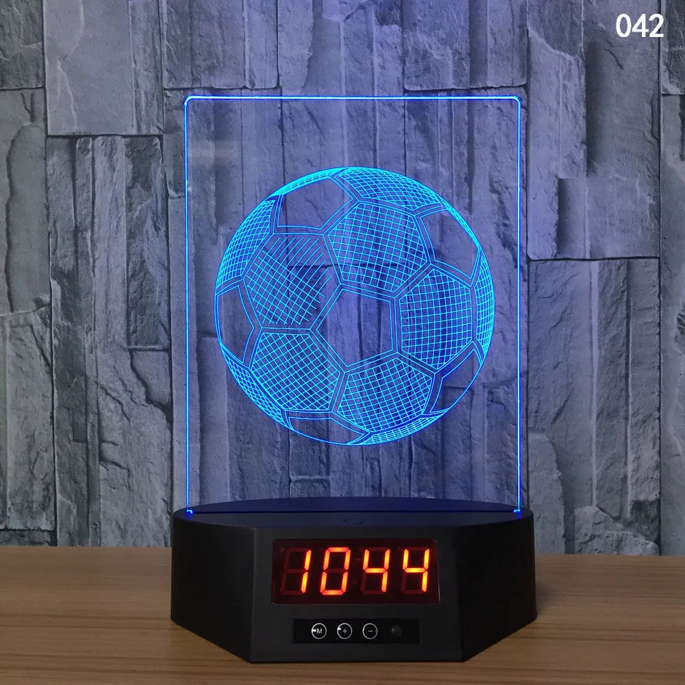 3D blue dolphin LED table night light with remote control on wooden surface