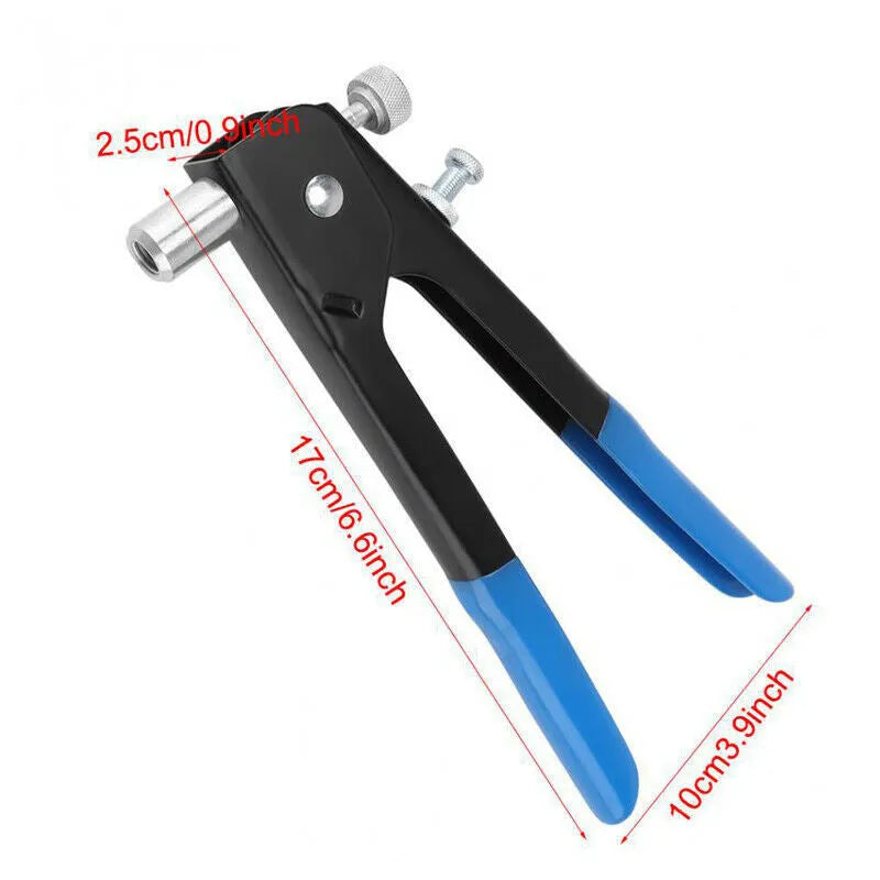Manual alloy steel riveter nut gun set with stainless steel mandrels from 86pc or 106pc kit