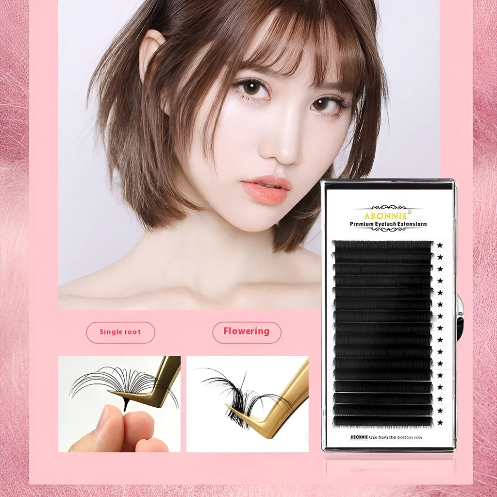 Pack of false eyelashes showing dense 16-row mink hair lashes on a clear band.